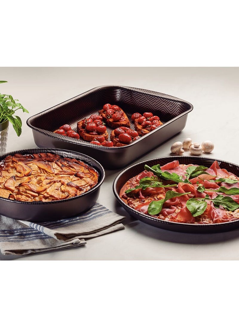 TRAMONTINA Paris 3 Pieces Black Aluminum Roasting Pan Set with Interior and Exterior Starflon Max PFOA Free Nonstick Coating - Image 4